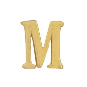 NEW Gorjana (M) Alphabet Stud Earrings 14k Gold